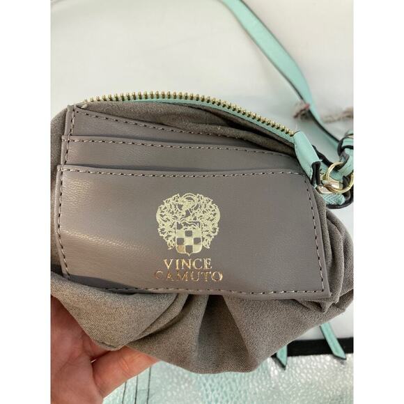 VINCE CAMUTO SMALL MINT GREEN PEBBLED LEATHER CROSSBODY BAG - Picture 10 of 13